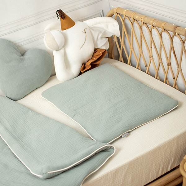 Oreiller plat en gaze de coton Jeanne