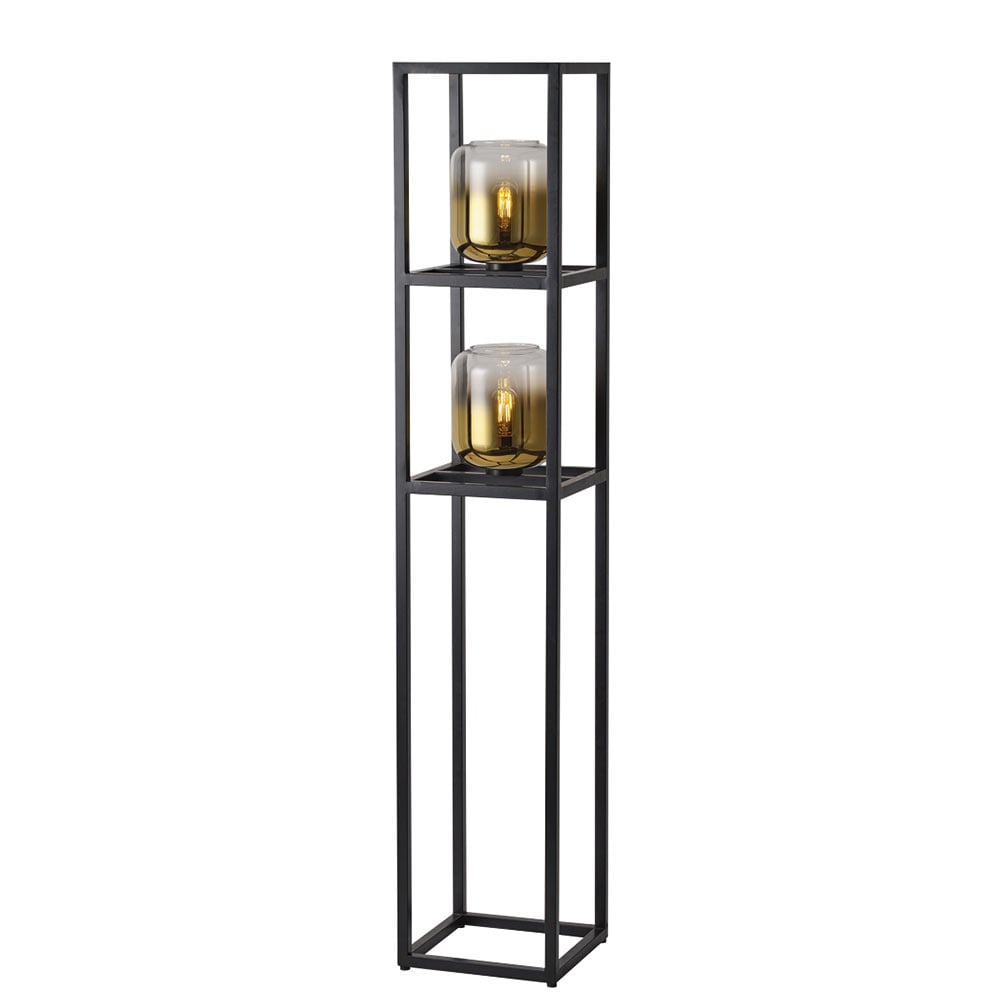 Freelight vloerlamp Dentro - 2 lichts - 28 x 157  cm - zwart goud