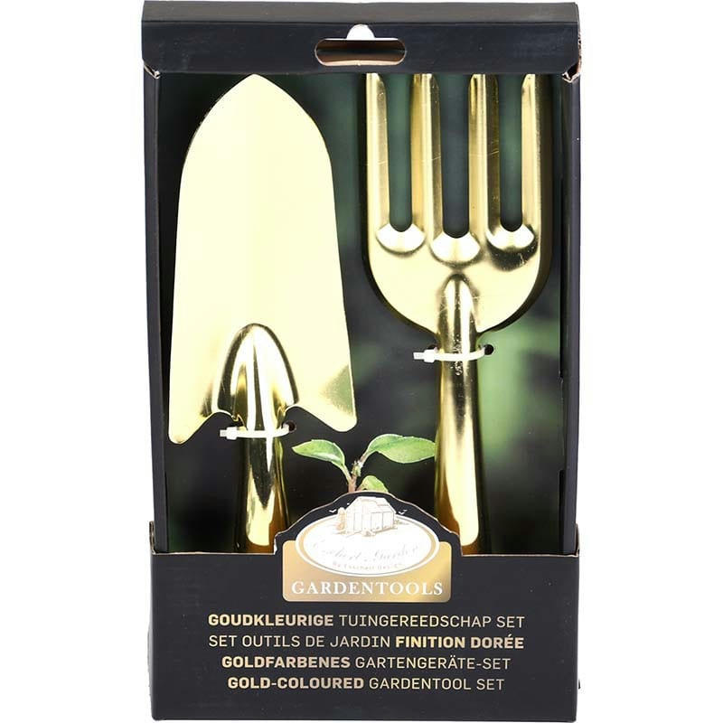 - Kit de 2 Outils de jardin dorés