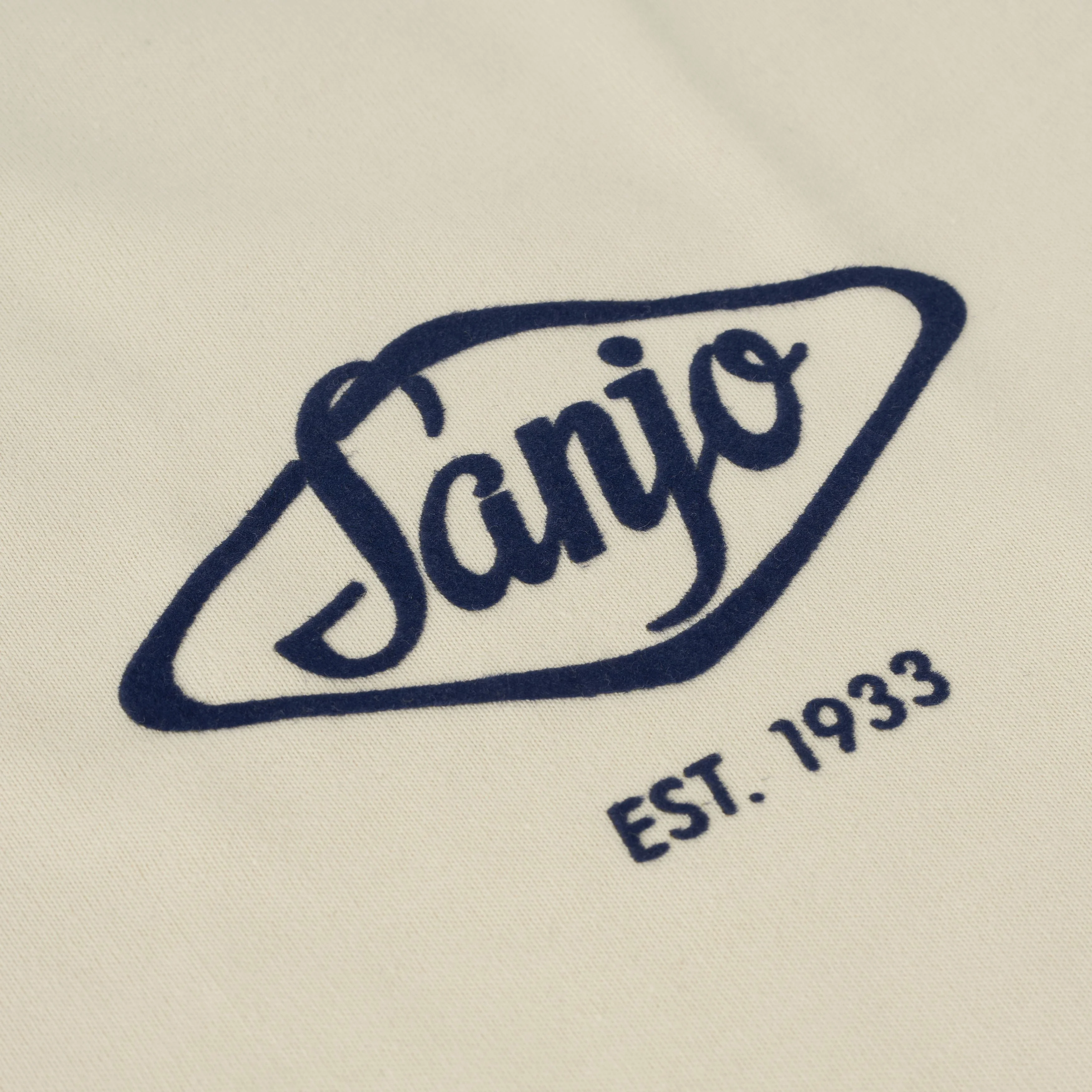 Sanjo Flocked Logo T-shirt //  Ecru