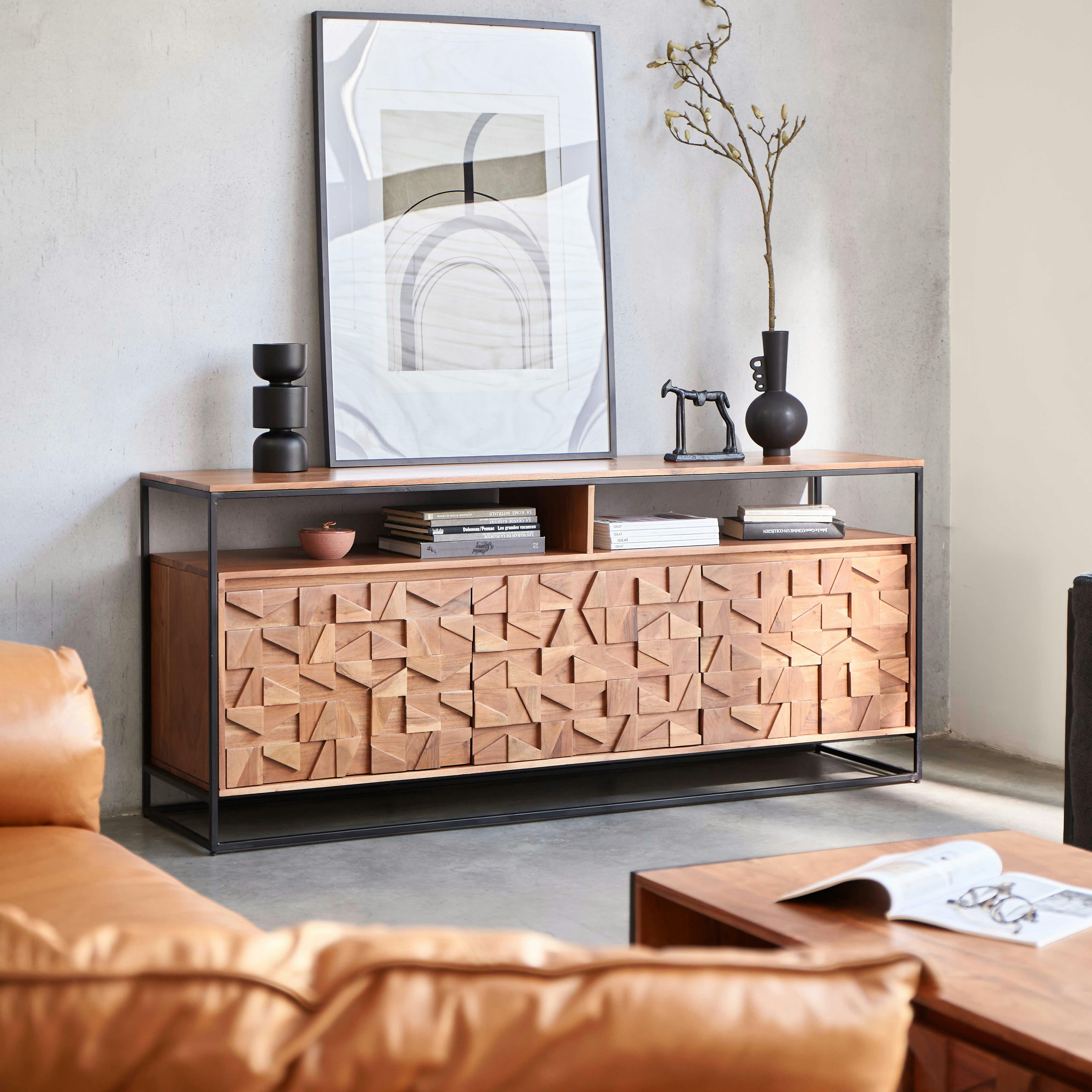 LETELS - Buffet 3 portes en acacia massif