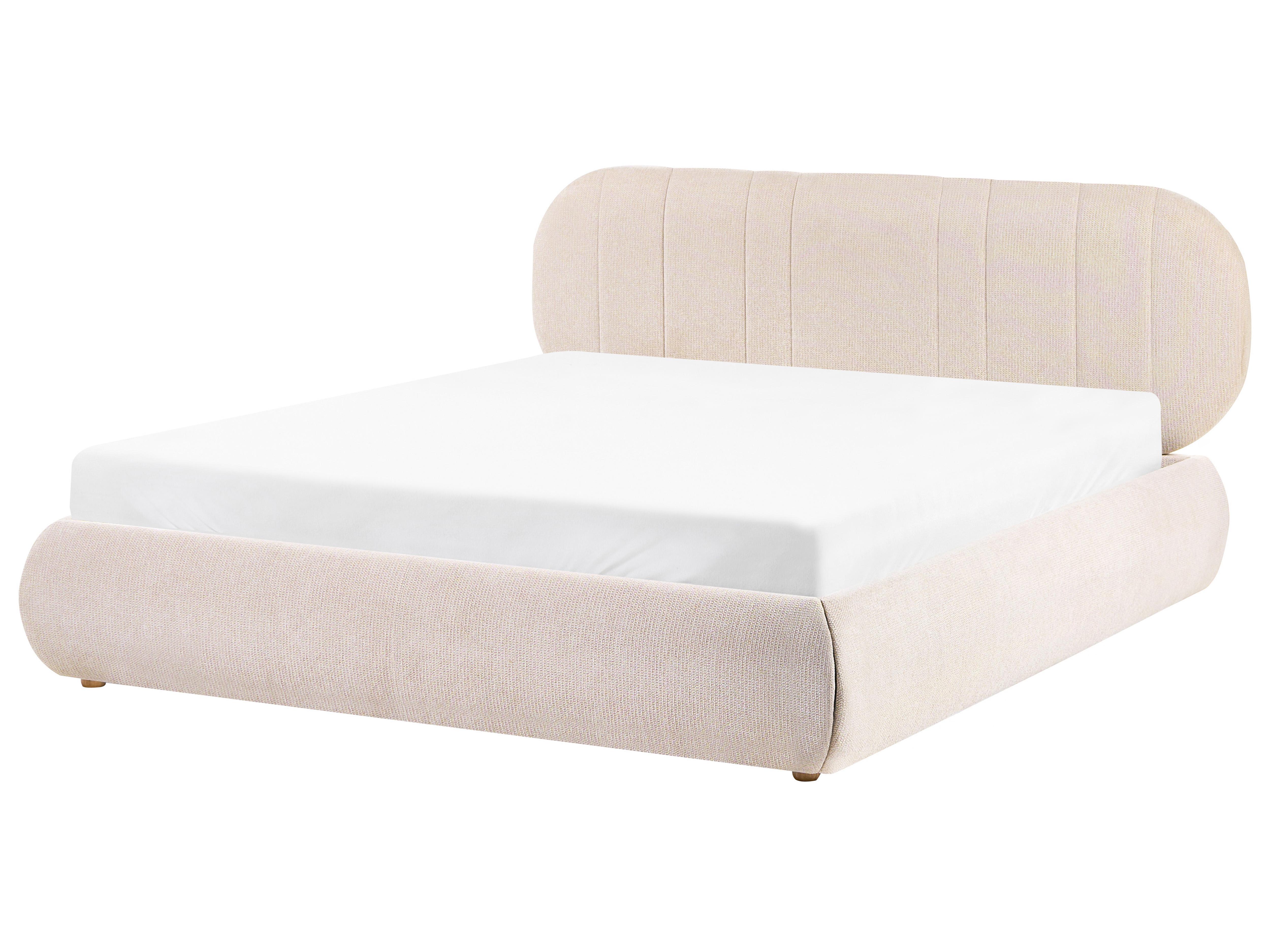 Ottoman Bed Fabric CAMPAN 160 x 200 cm (EU King Size) Light Beige