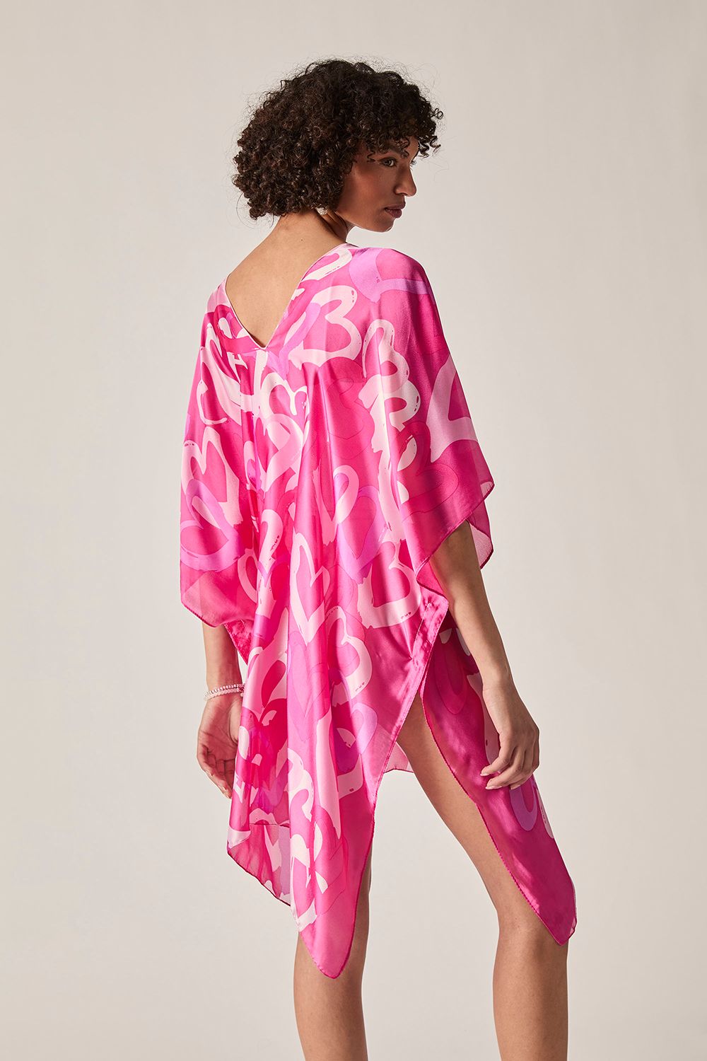 James Lakeland Pink Heart Print Kaftan