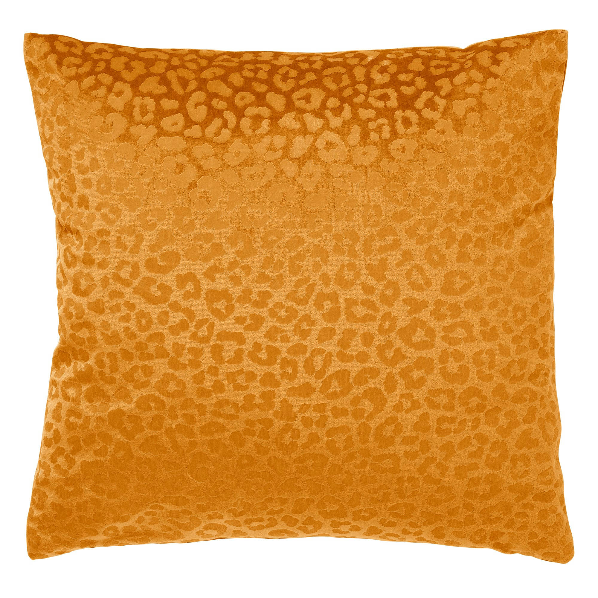 - Coussin - jaune en velours 45x45 cm avec imprimé animalier