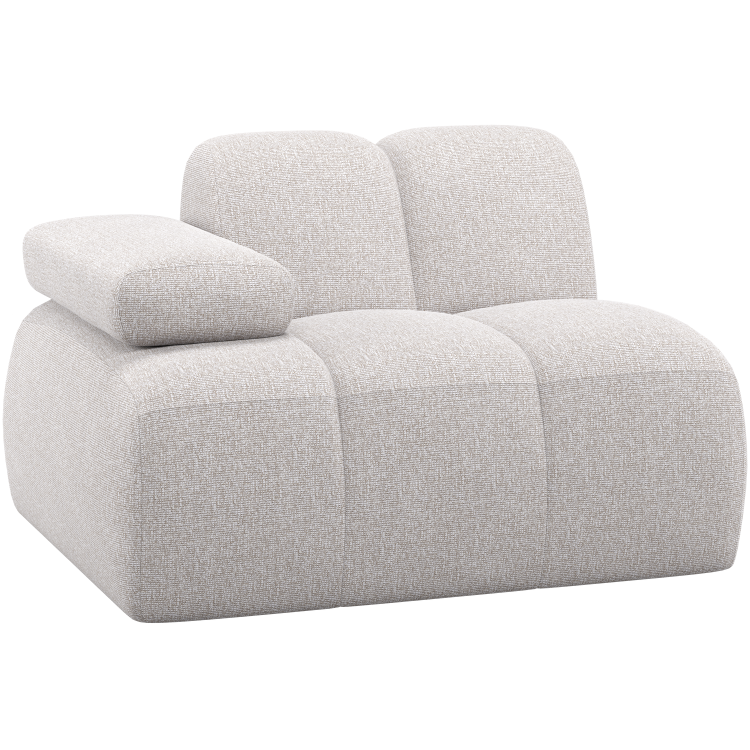WOOOD 1-zits element bank arm links Mojo - Bouclé - Ecru Melange - 74x124x97