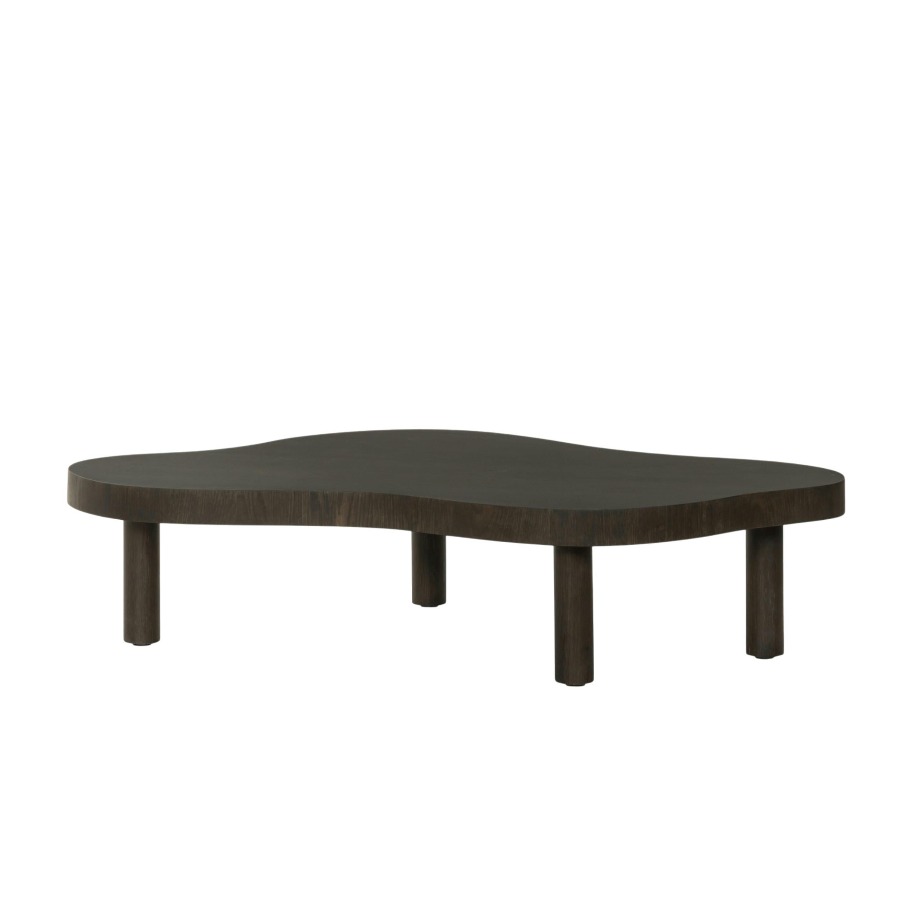 Table basse design organique en chêne brun LOREN