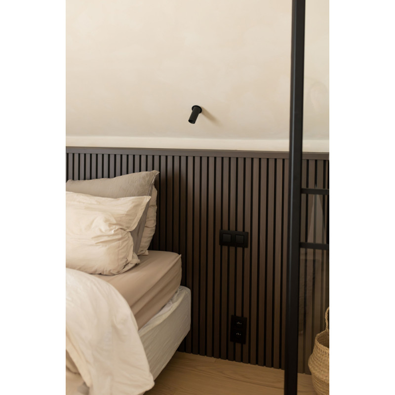 Lambris revêtu Latt Black Smoked Walnut 30 x 125 x 2 cm 2 pièces MAESTRO