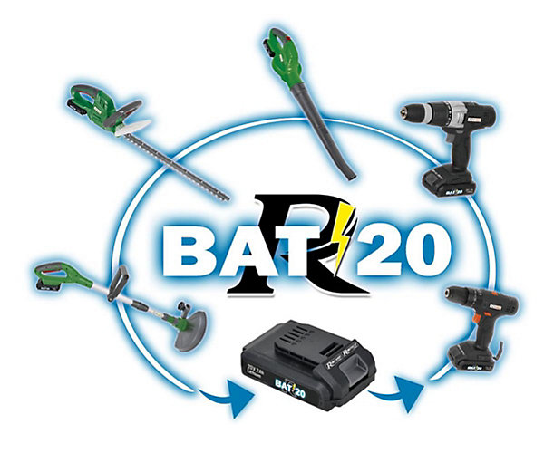 Coupe-bordure R-BAT20 à batterie, 1 batterie 20v 2amp, avec chargeur
