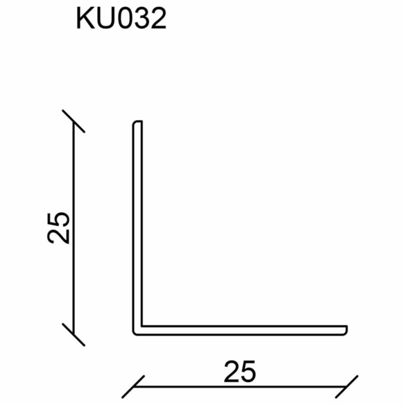 Winkelleiste, Buche braun, Kunststoff, LxHxT: 240 x 2,5 x 0,14 cm