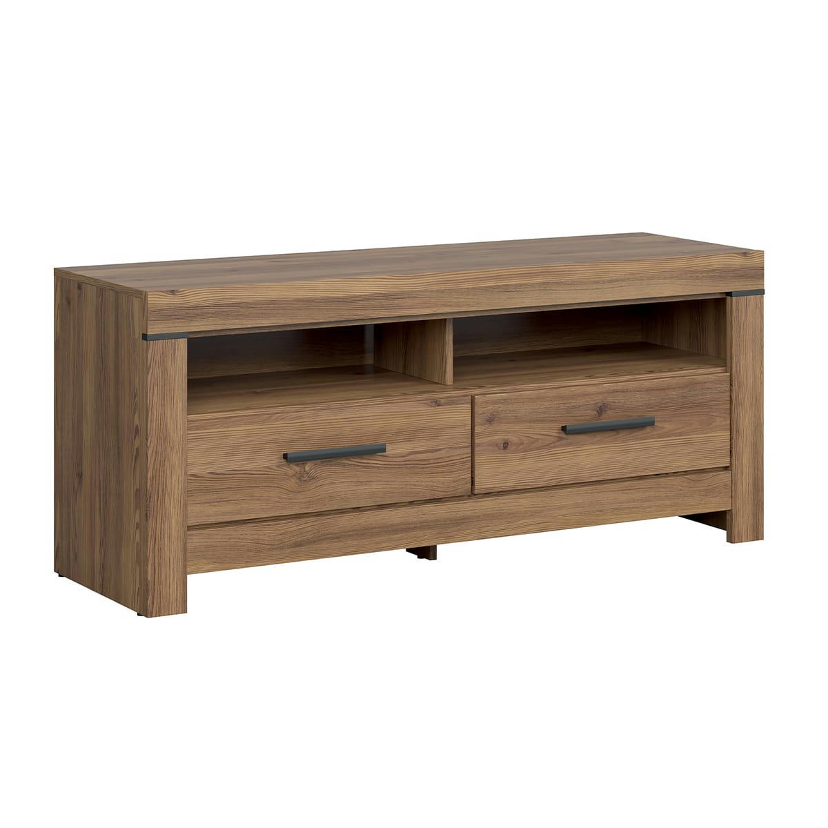 - Meuble TV 2 tiroirs 104 cm panneaux agglomérés naturel