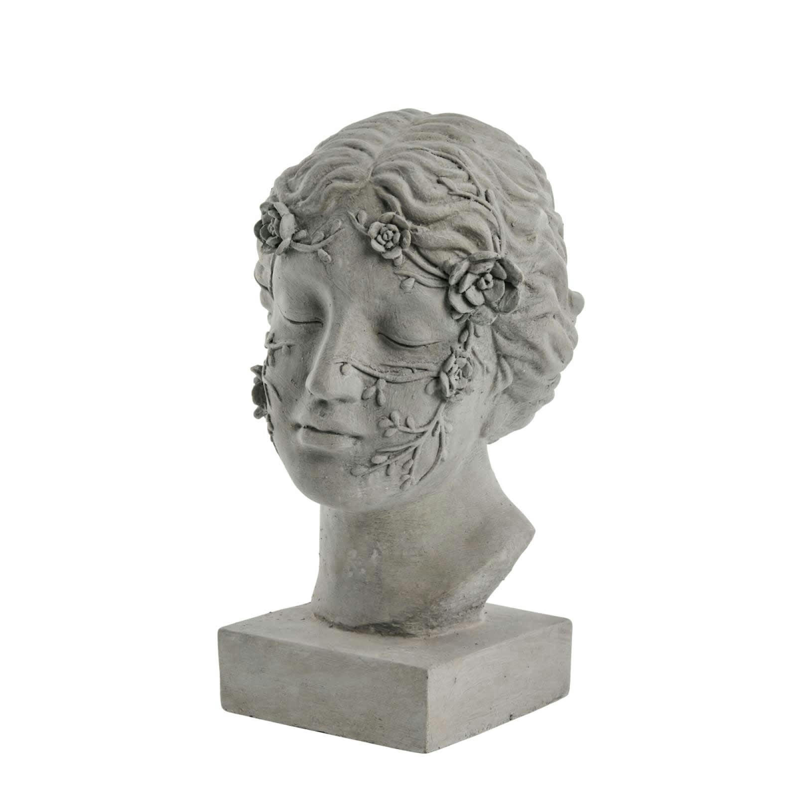 - Statue visage en polyrésine gris H31