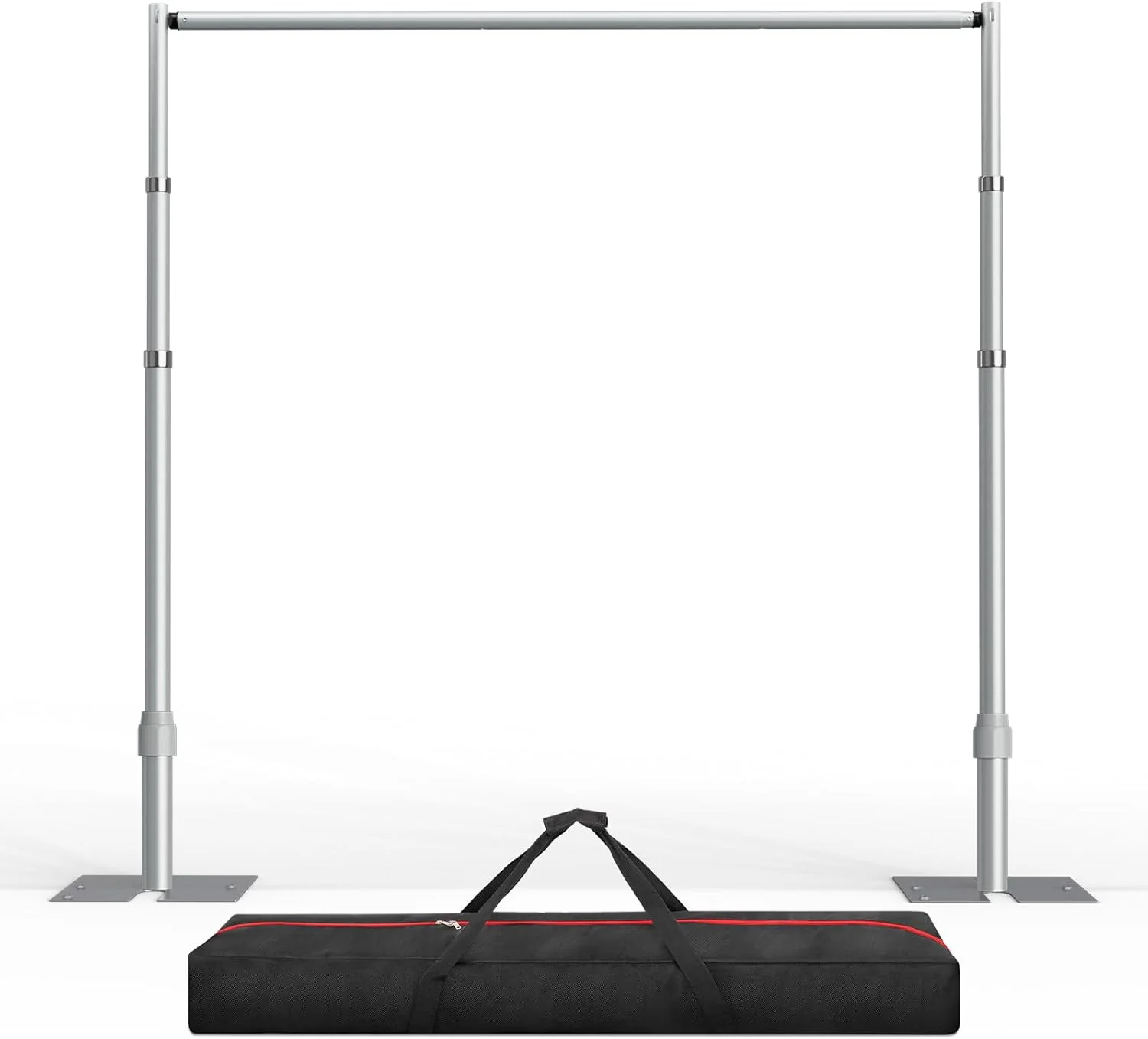 10x10ft Heavy Duty Adjustable Metal Backdrop Stand Kit for Wedding Party Photography(10x10ft/Silver)