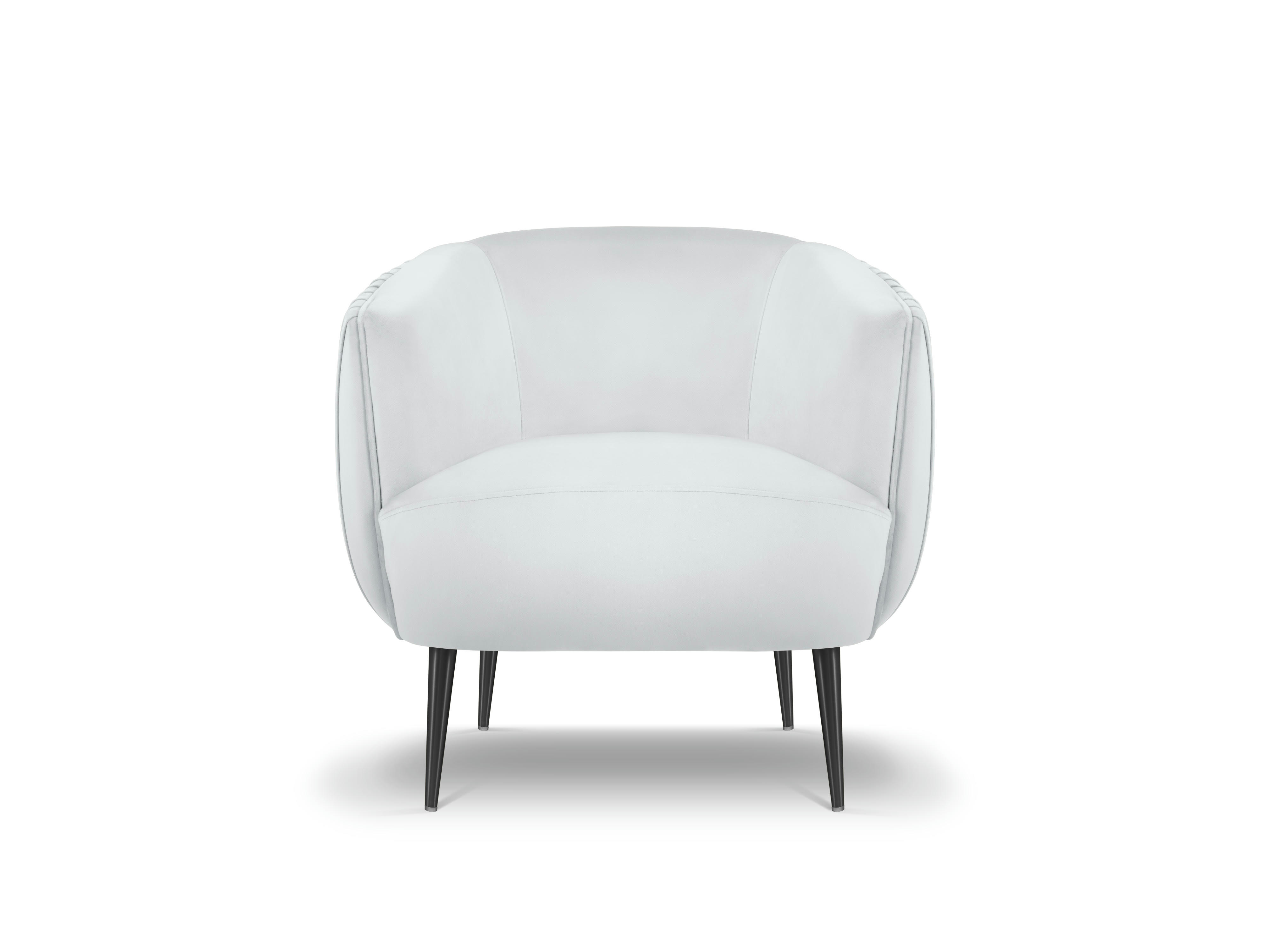 MOSS - Fauteuil en velours gris clair
