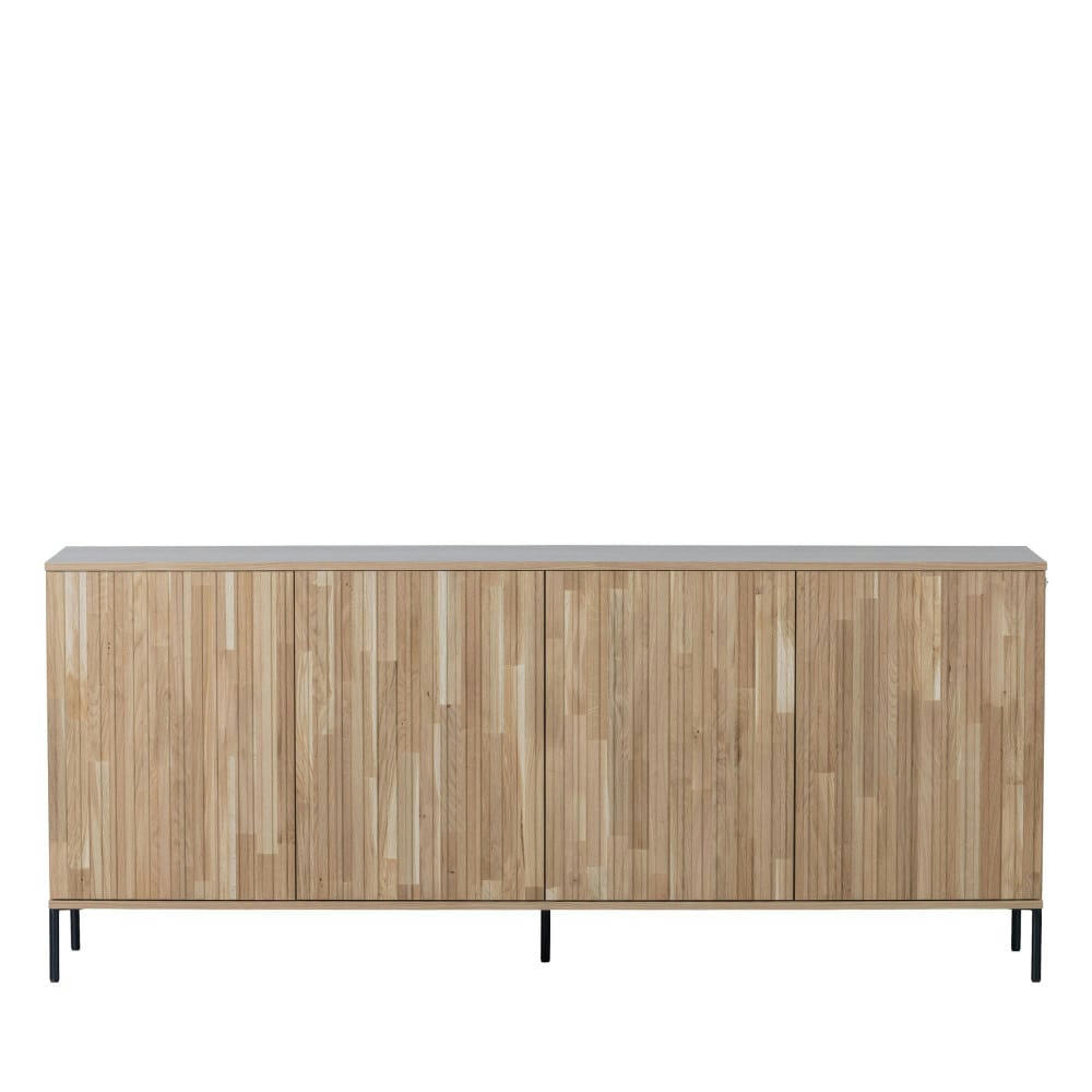 NEW GRAVURE - Buffet 4 portes en bois L200cm bois clair