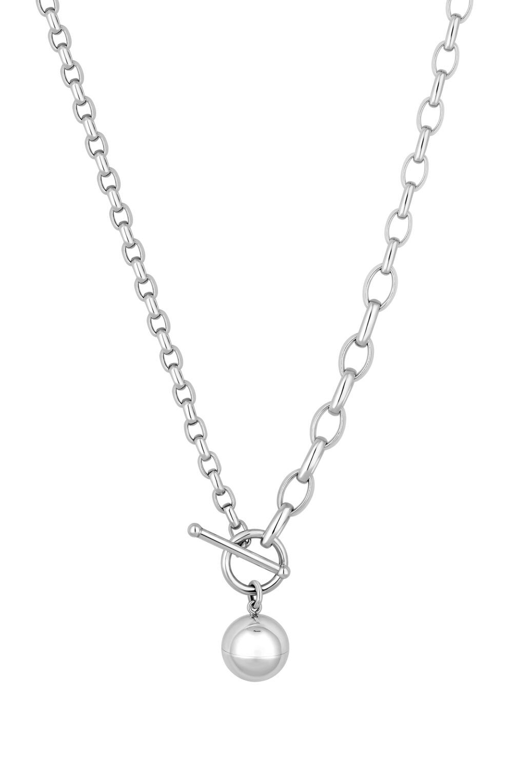 Simply Silver Sterling Silver 925 Polished Orb Necklace