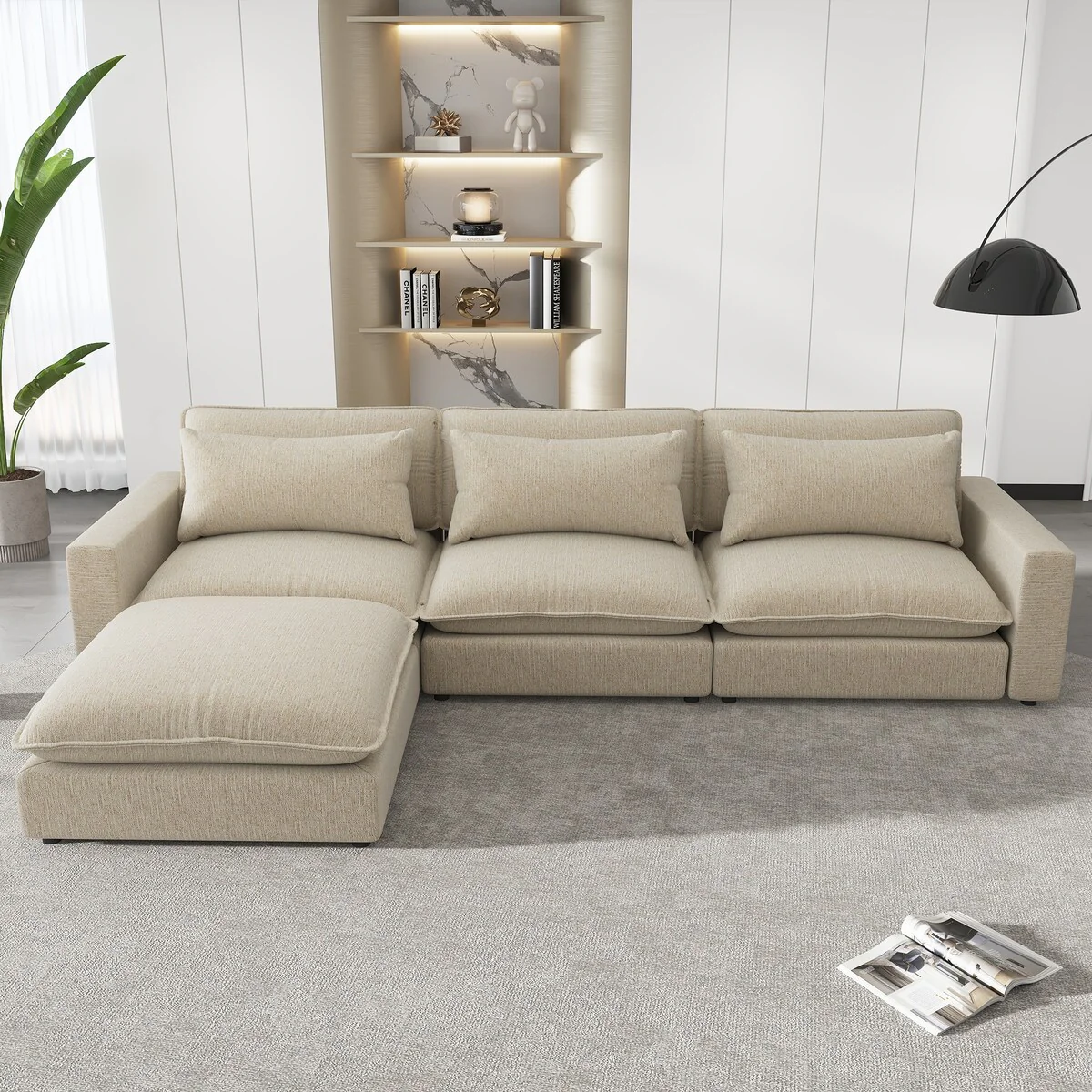 Sectional Sofa Cloud Sofa Chenille Upholstered Sofa