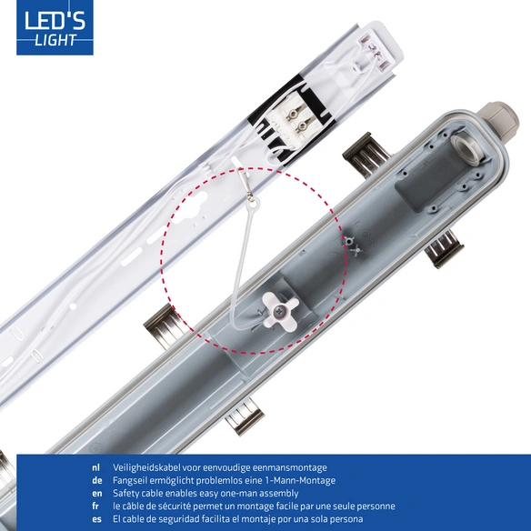 Wannenleuchte, LED Wannenleuchte - 1x7,5W 60cm 1125lm 4
