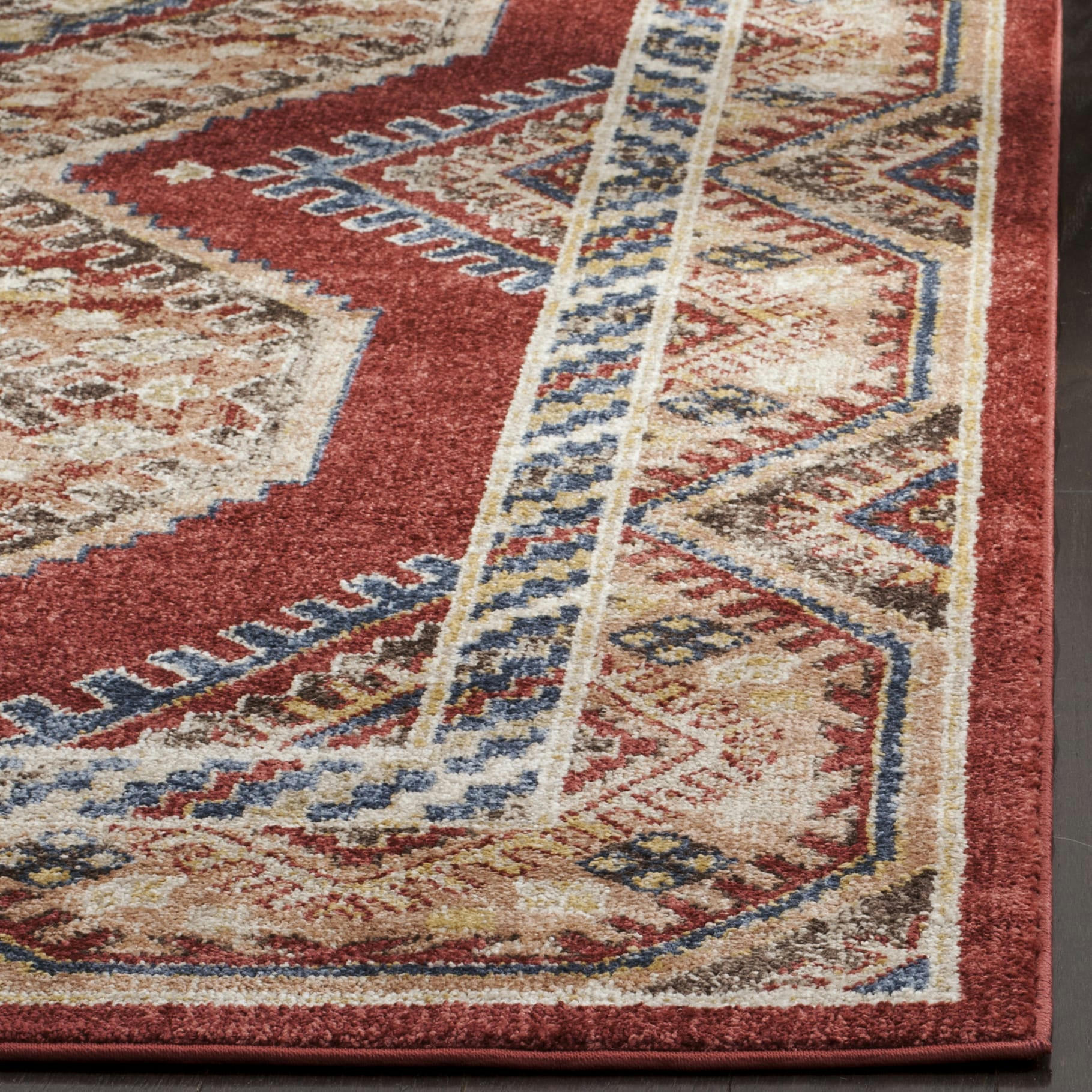 BIJAR - Tapis de salon interieur en rouge & rouille, 91 x 152 cm