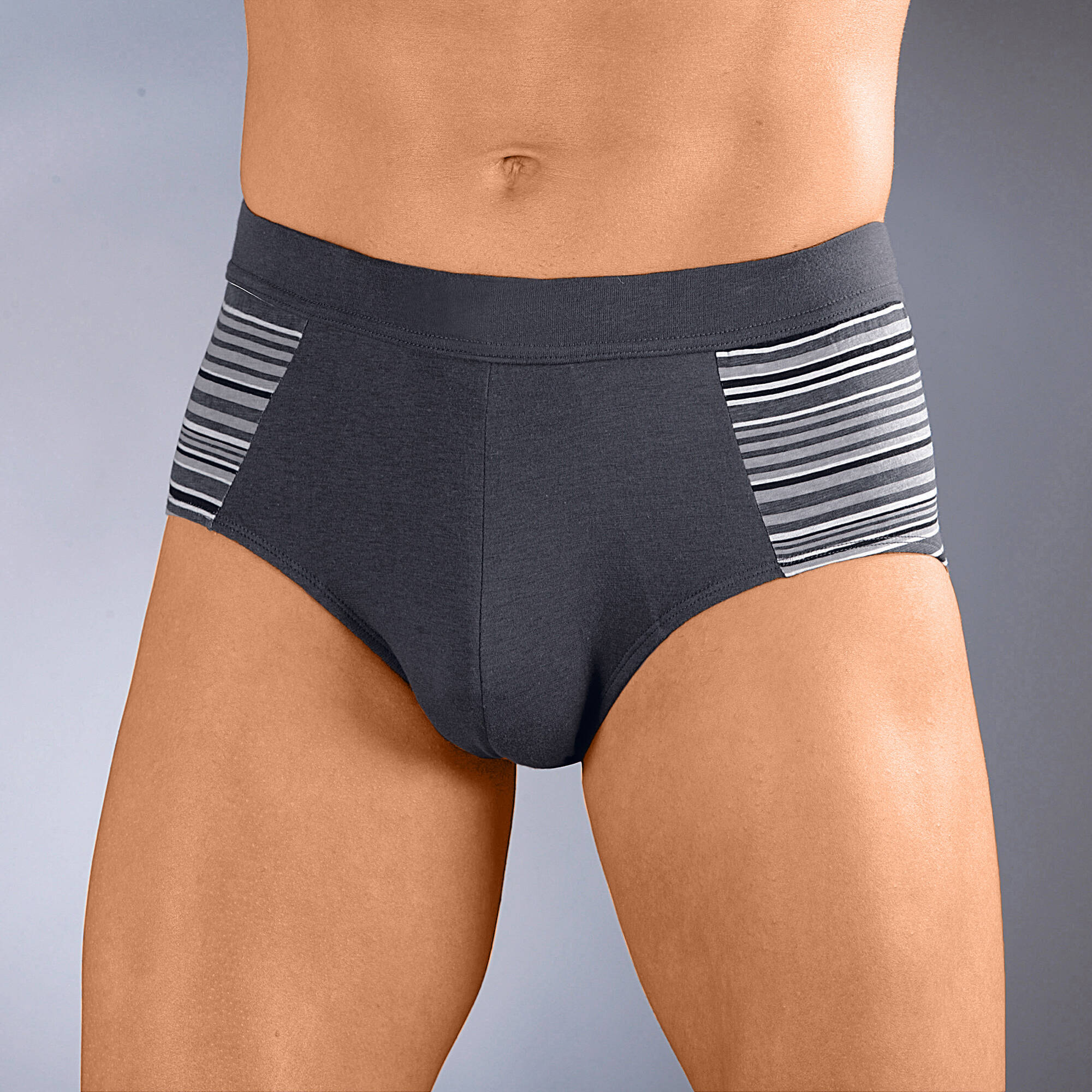 Slip fermé élastiqué taille haute rayures fil teint - lot de 4