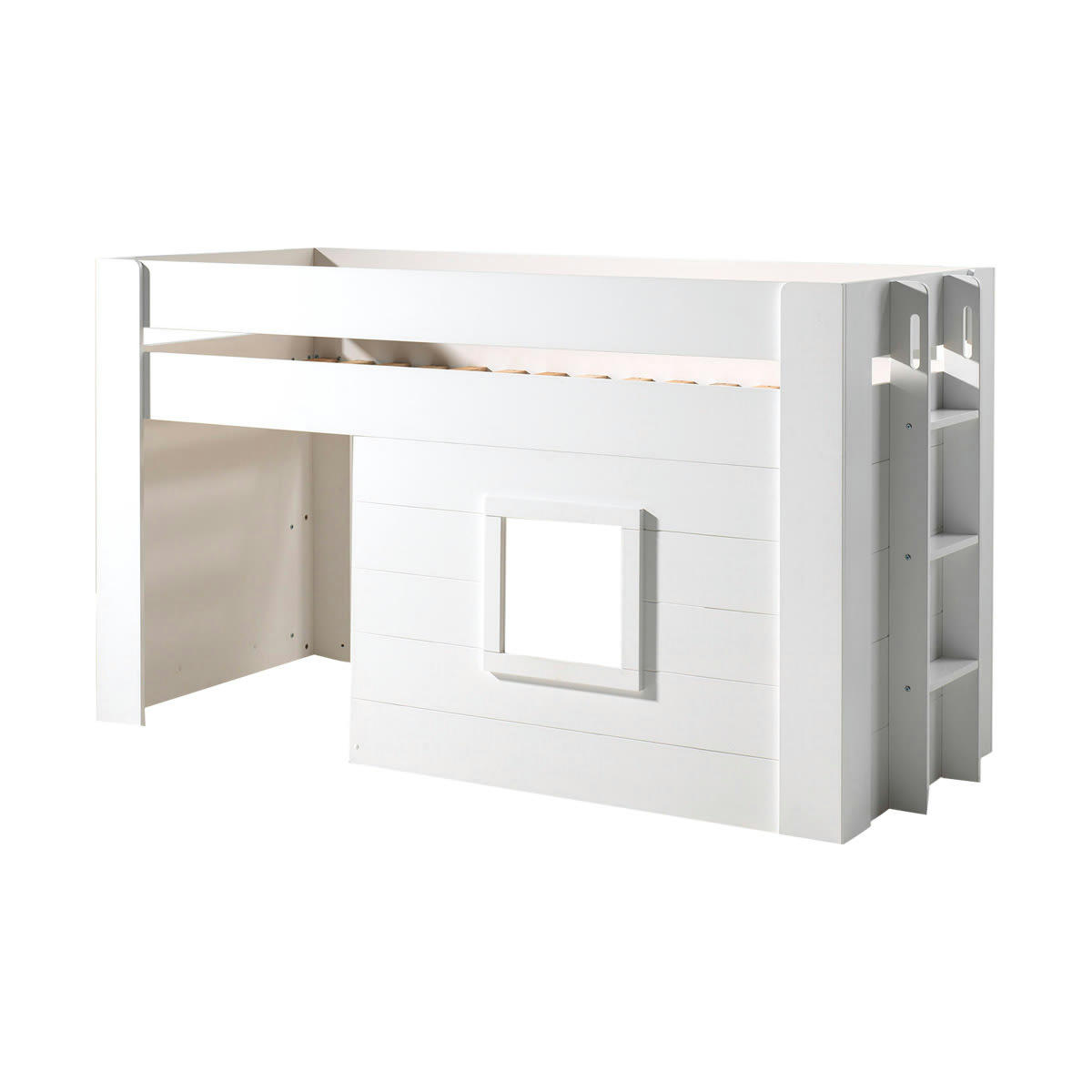 NOAH - Lit cabane 90x200 sommier inclus blanc