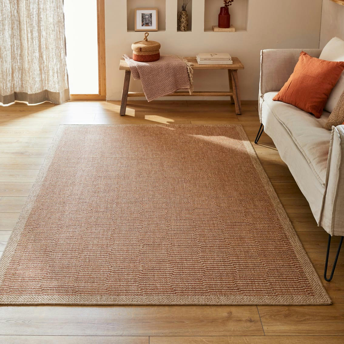 NATURE - Tapis polypropylène aspect jute terra - 120x170 cm