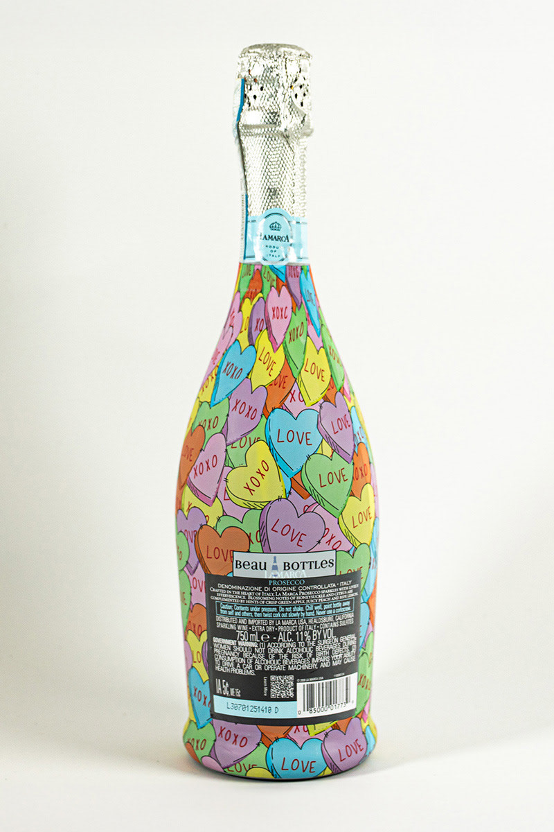 Beau Bottles Candy Hearts La Marca Edition Bottle Wrap