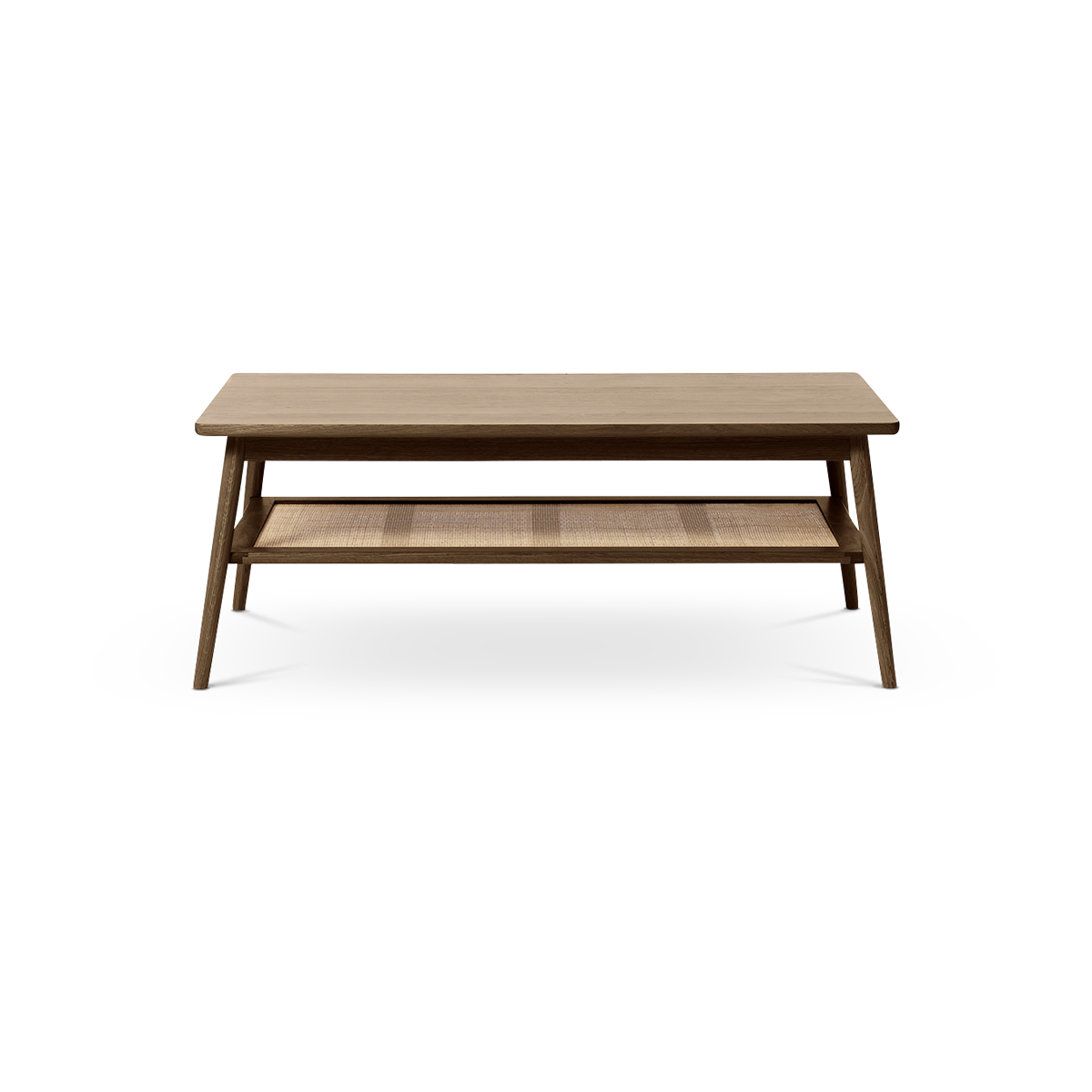 Olivine Boas Houten Salontafel met Rotan - Gerookt Eiken
