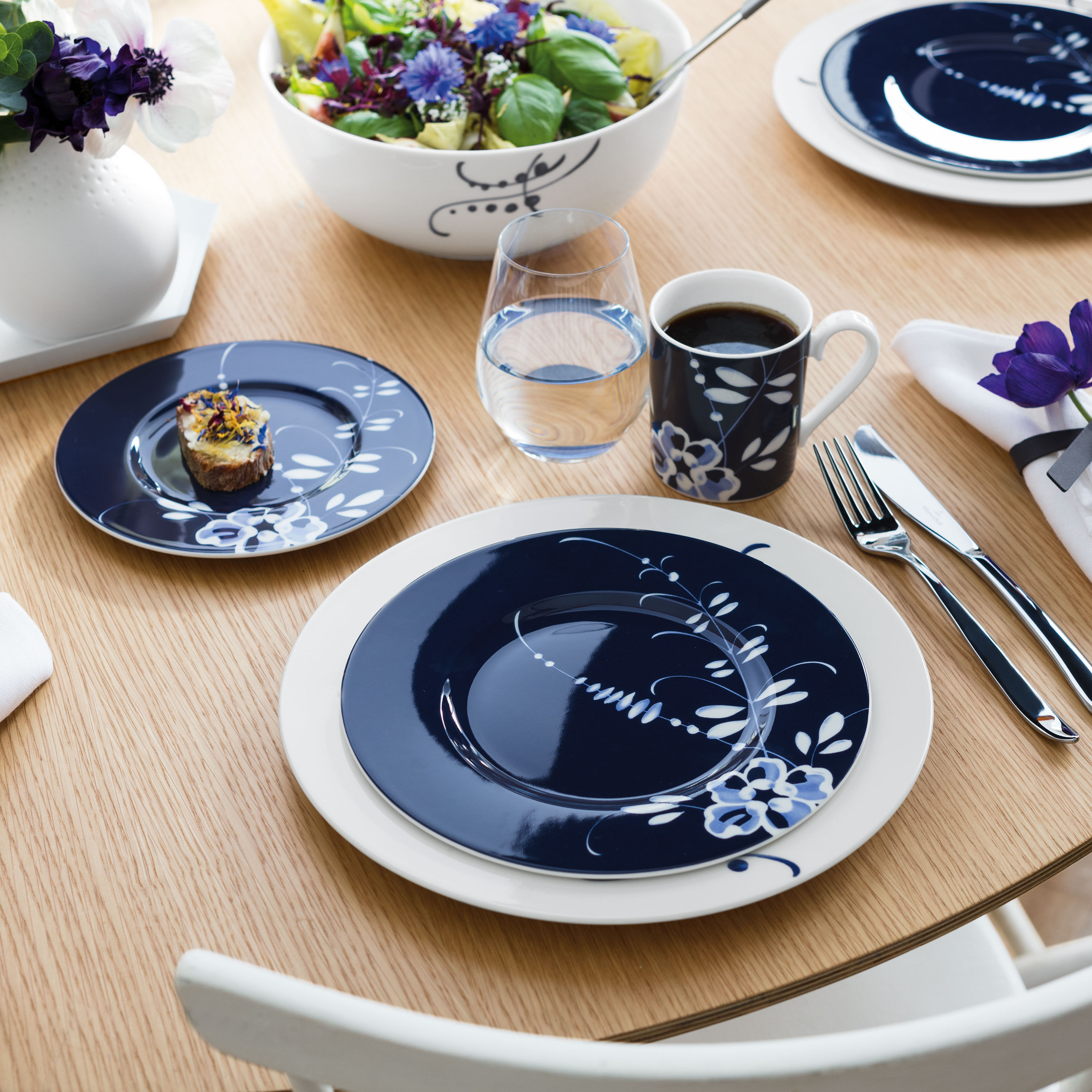 Vieux Luxembourg Appetizer/ Bread Plate - Blue, 7.1'', Premium Porcelain