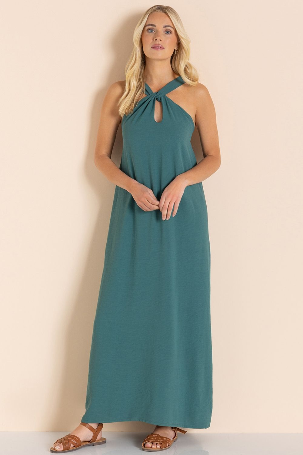 Klass. Twist Front Maxi Dress