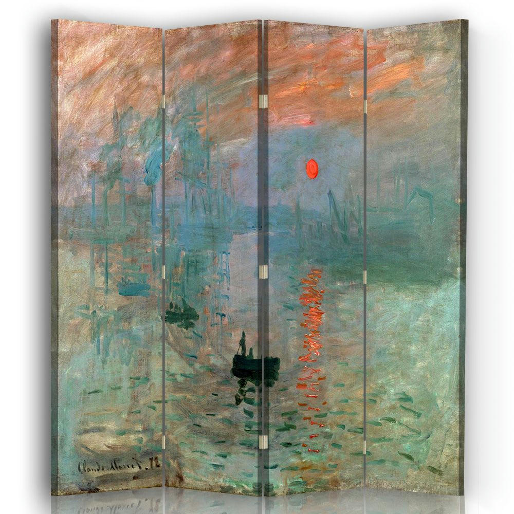 - Paravent impression Soleil Levant, Claude Monet 145x180cm (4 volets)