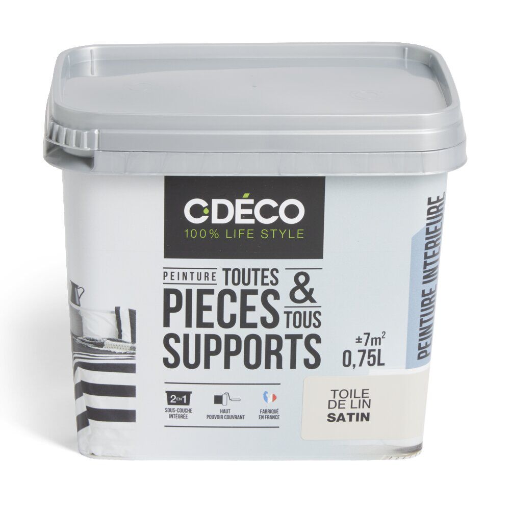 Peinture intérieure C'DéCO tous supports 750ml blanc satiné
