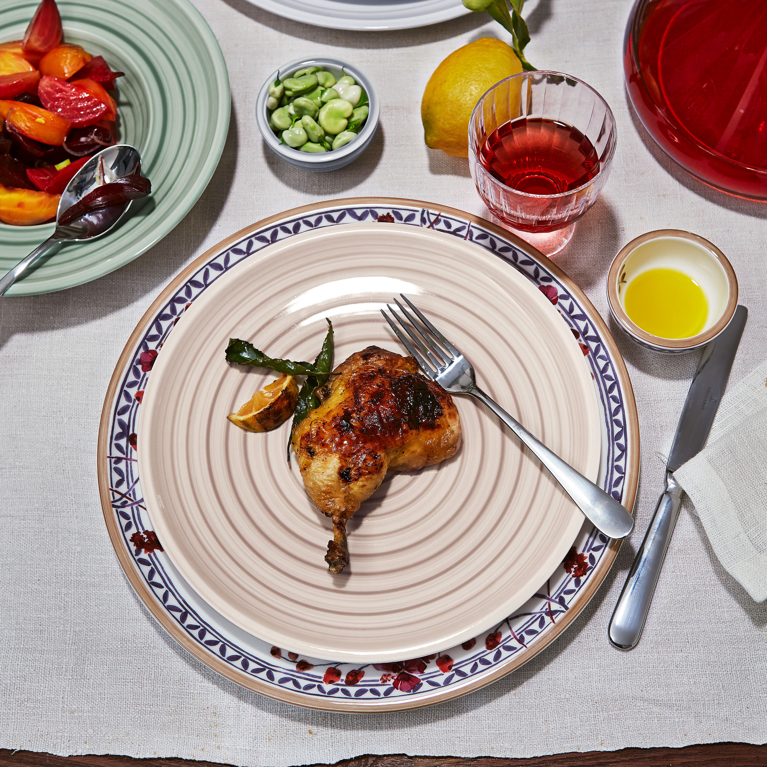 Artesano Pizza plate - Multi-colored, 12.6'', Premium Porcelain