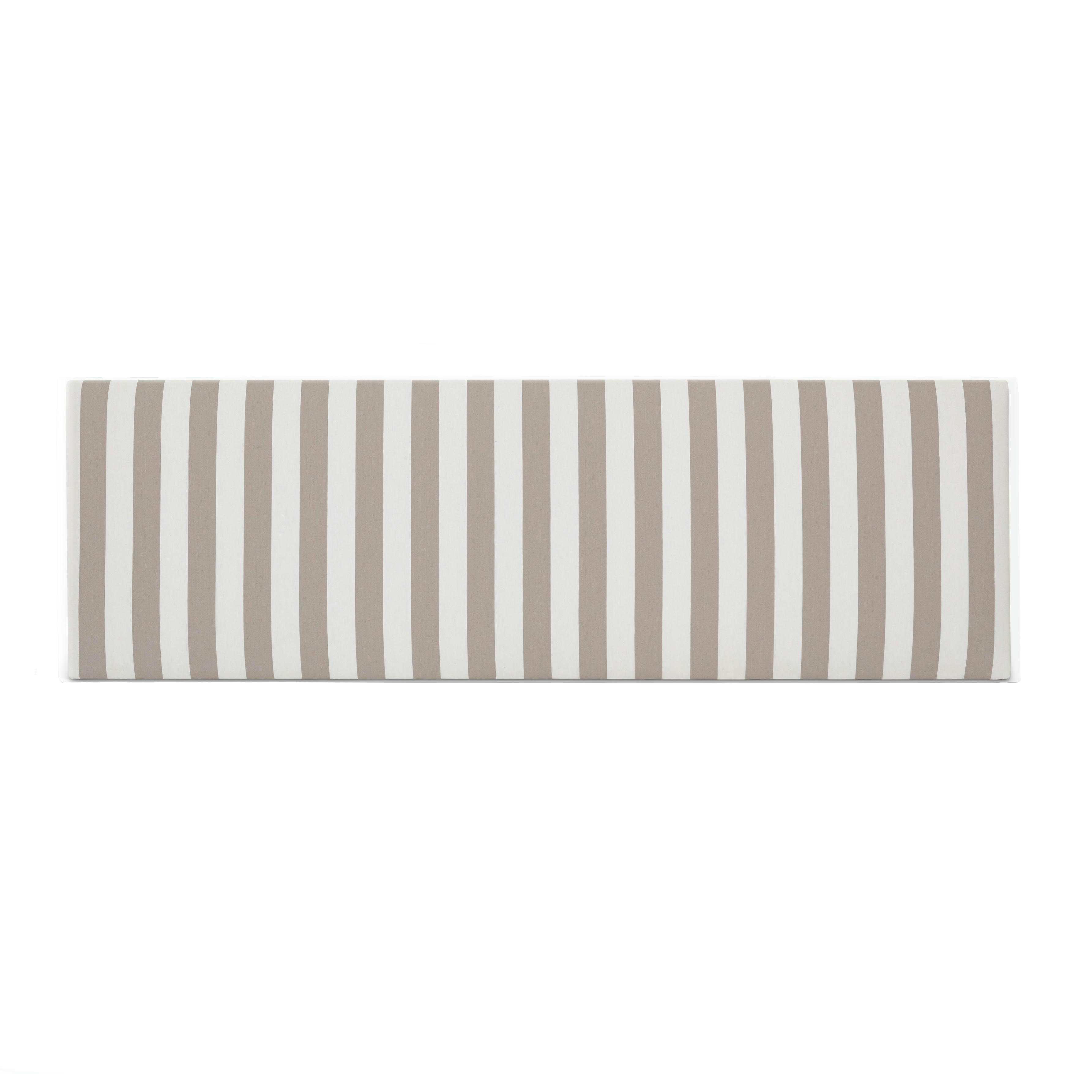 BILLIE SUANCES - Tête de lit tapissée en tissu rayé beige 145x52cm