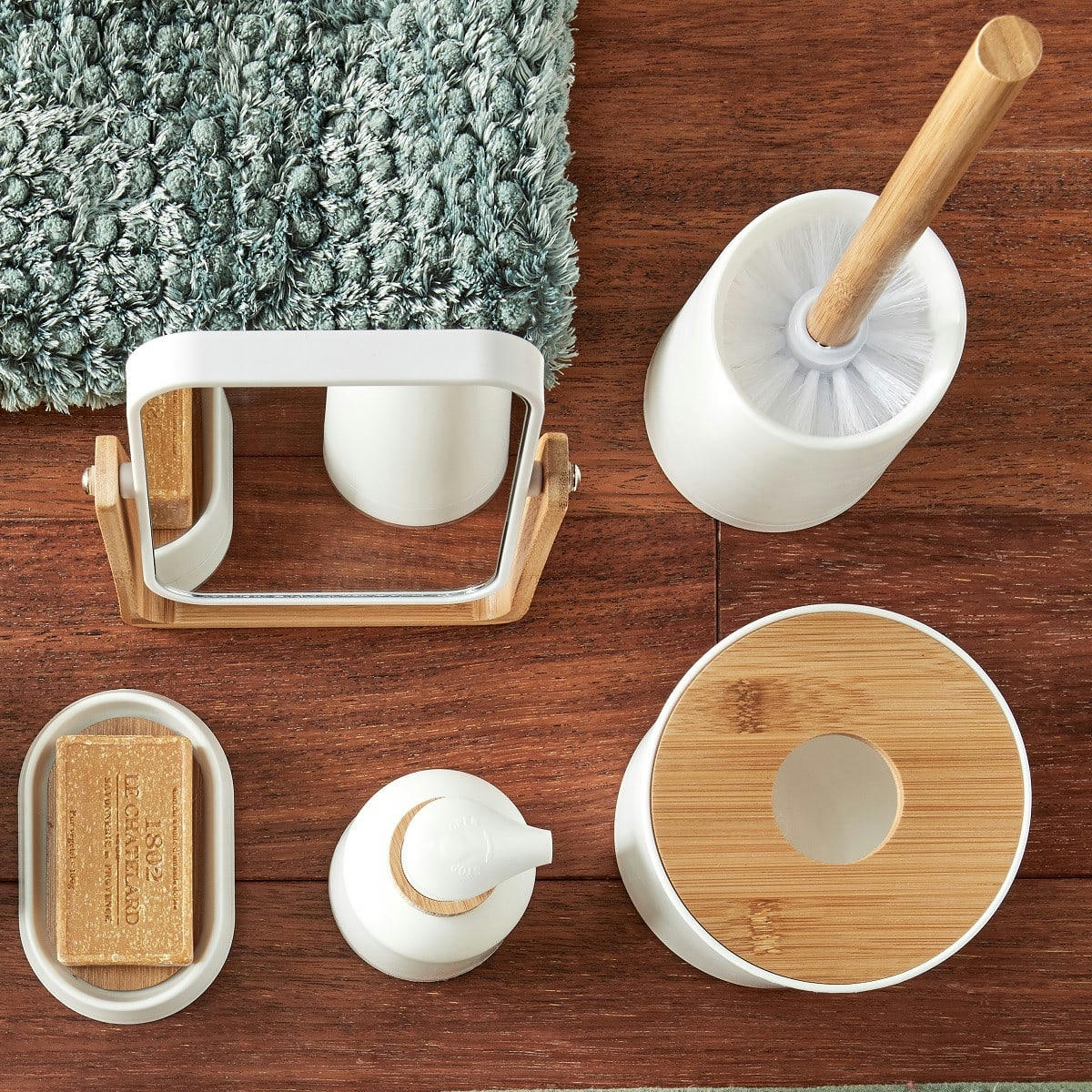 PRIMA - Brosse wc en plastique et bambou blanc