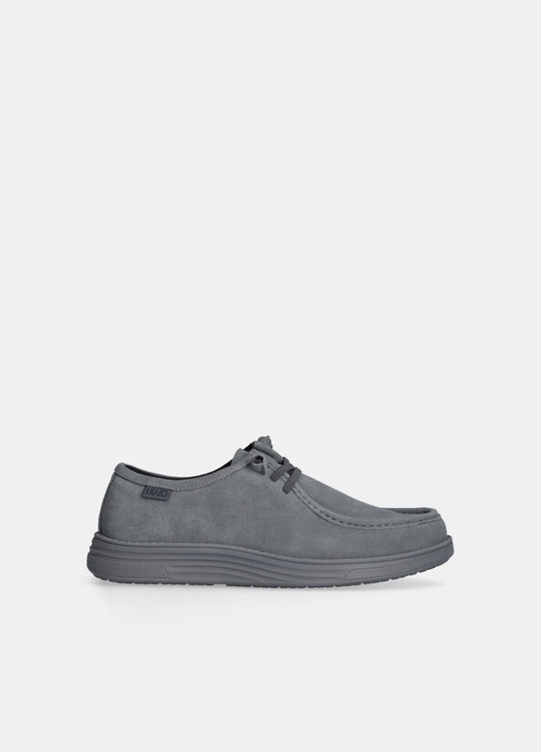 Mocassini stringati in suede