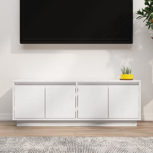 Szafka Pod Telewizor RTV Komoda Drewniana Biała 110x34x40 cm