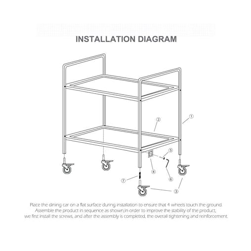 SOGA 2X 2 Tier Stainless Steel Kitchen Trolley Bowl Collect Food Cart Medium 85x45x90cm