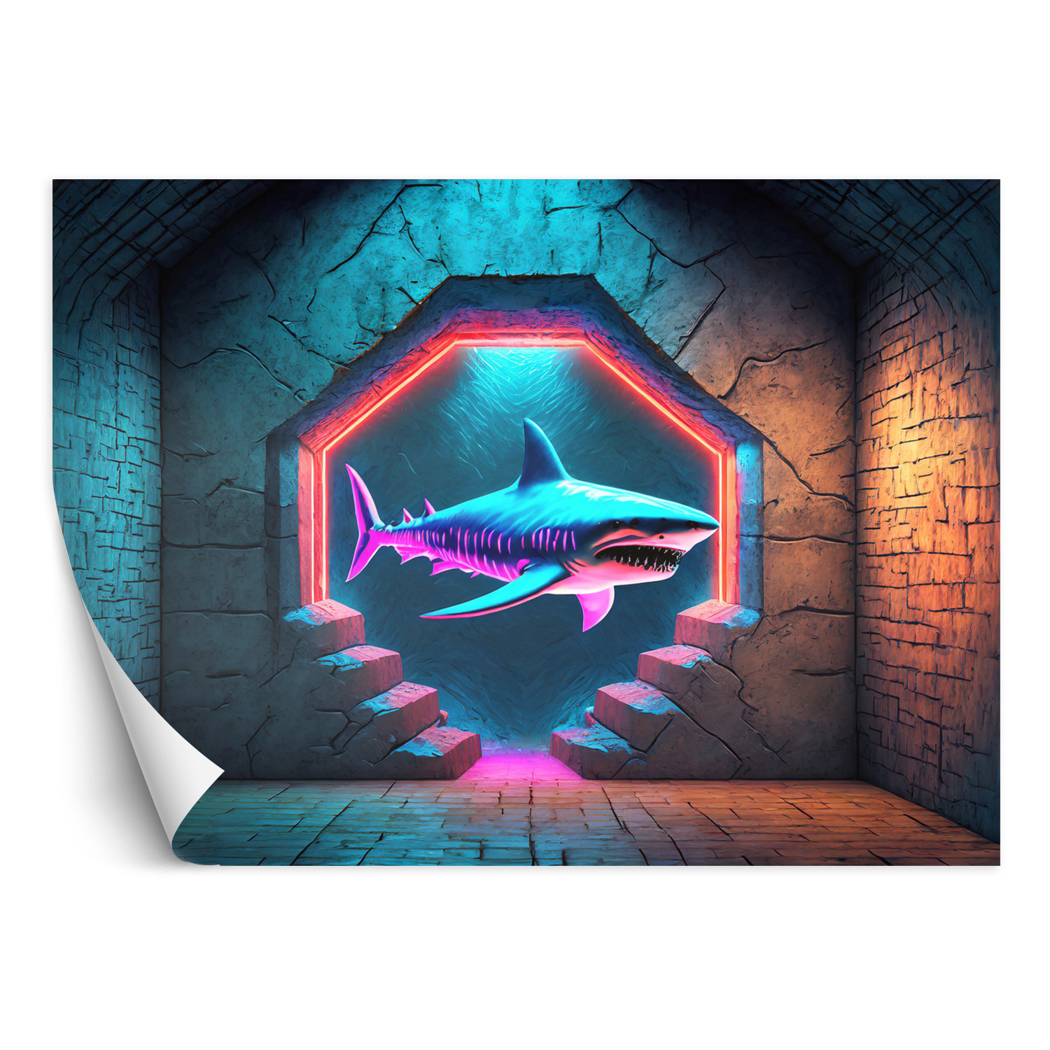 Feeby Fototapeta Rekin Zwierzęta Neon
