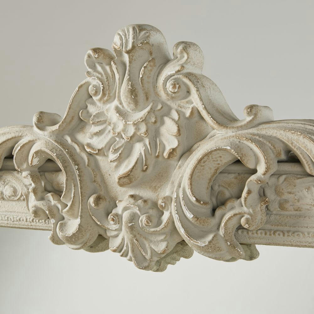 ISIDORE - Grand miroir à moulures en bois de paulownia gris 90x176