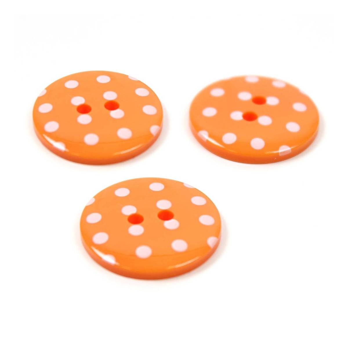 Hemline Orange Novelty Spotty Button 3 Pack
