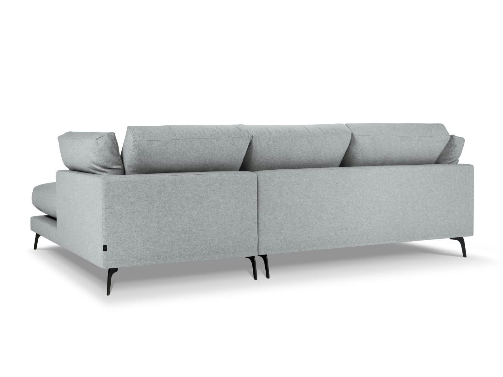 CAMILLE - Canapé D'Angle Droit 5 places en Tissu Structurel Gris Clair
