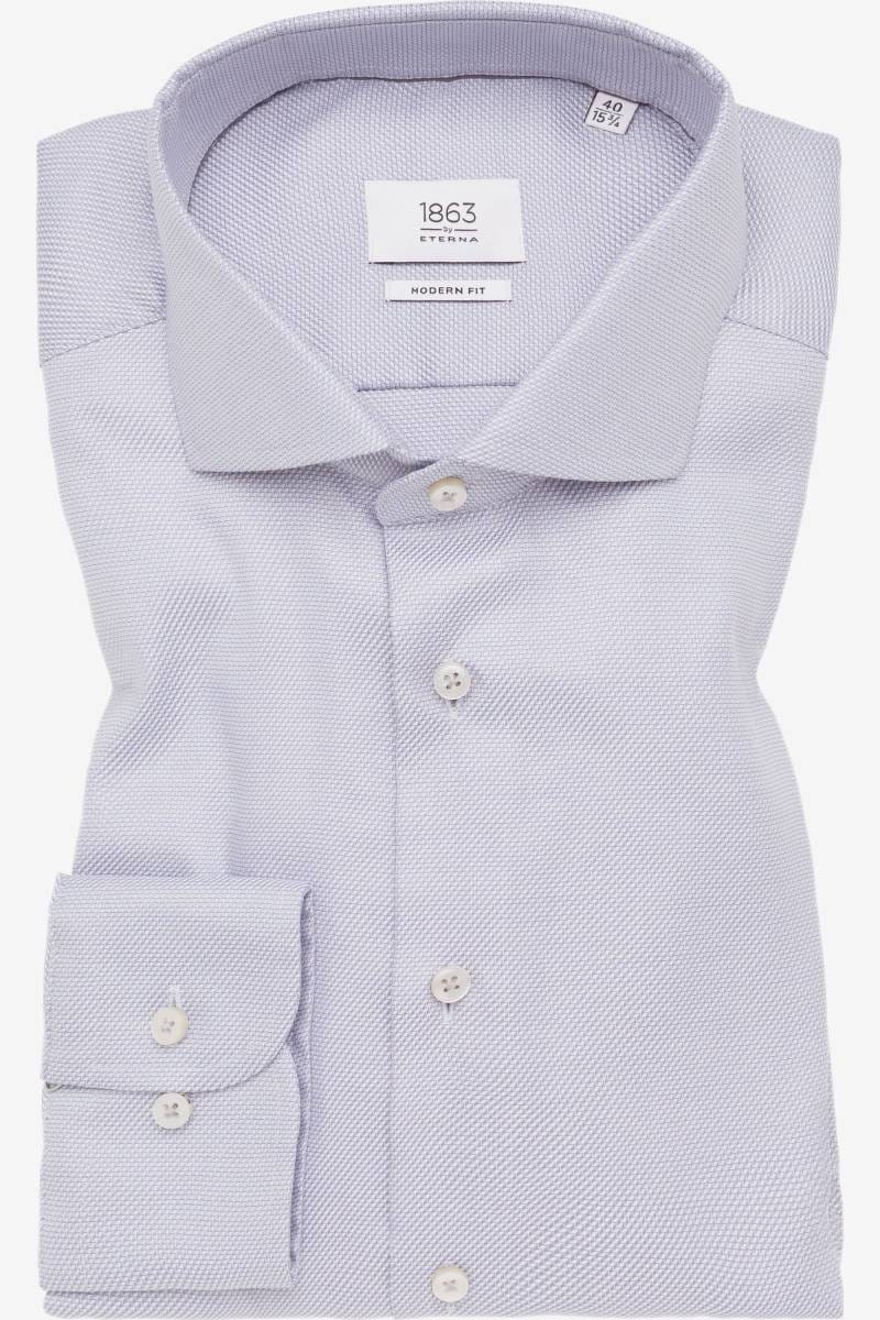 ETERNA 1863 Modern Fit Hemd hellgrau, Strukturiert