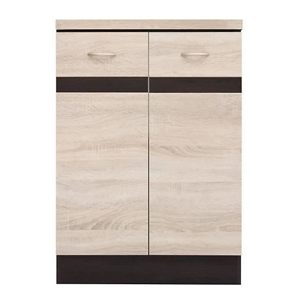 JUNONA Meuble bas de cuisine 60 cm - 2 Portes - Plan de travail - Chene sonoma