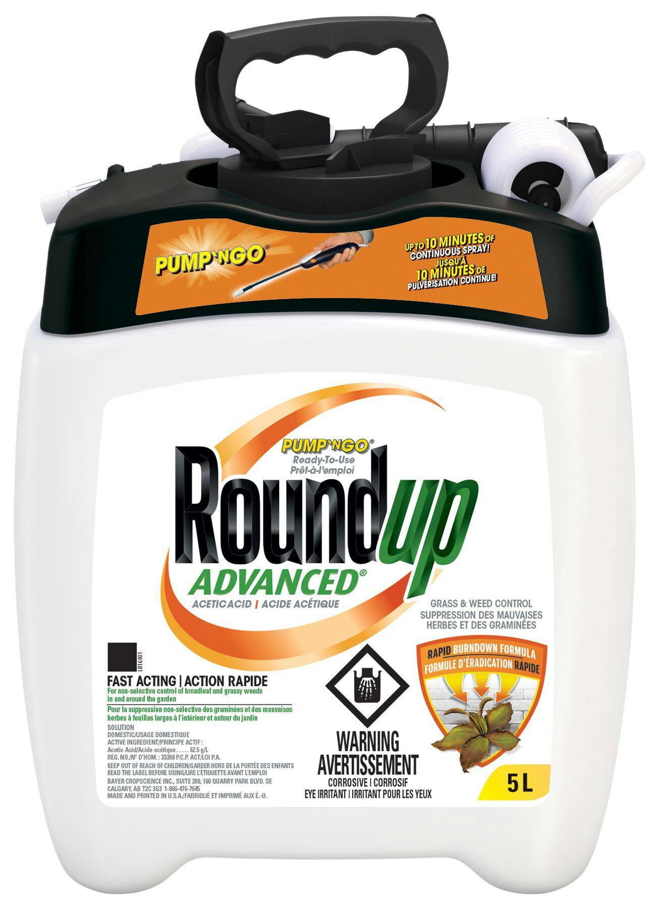 Roundup Advanced Ready-to-Use Grass and Weed Control/Killer with Pump-N-Go Applicator, 5-L
