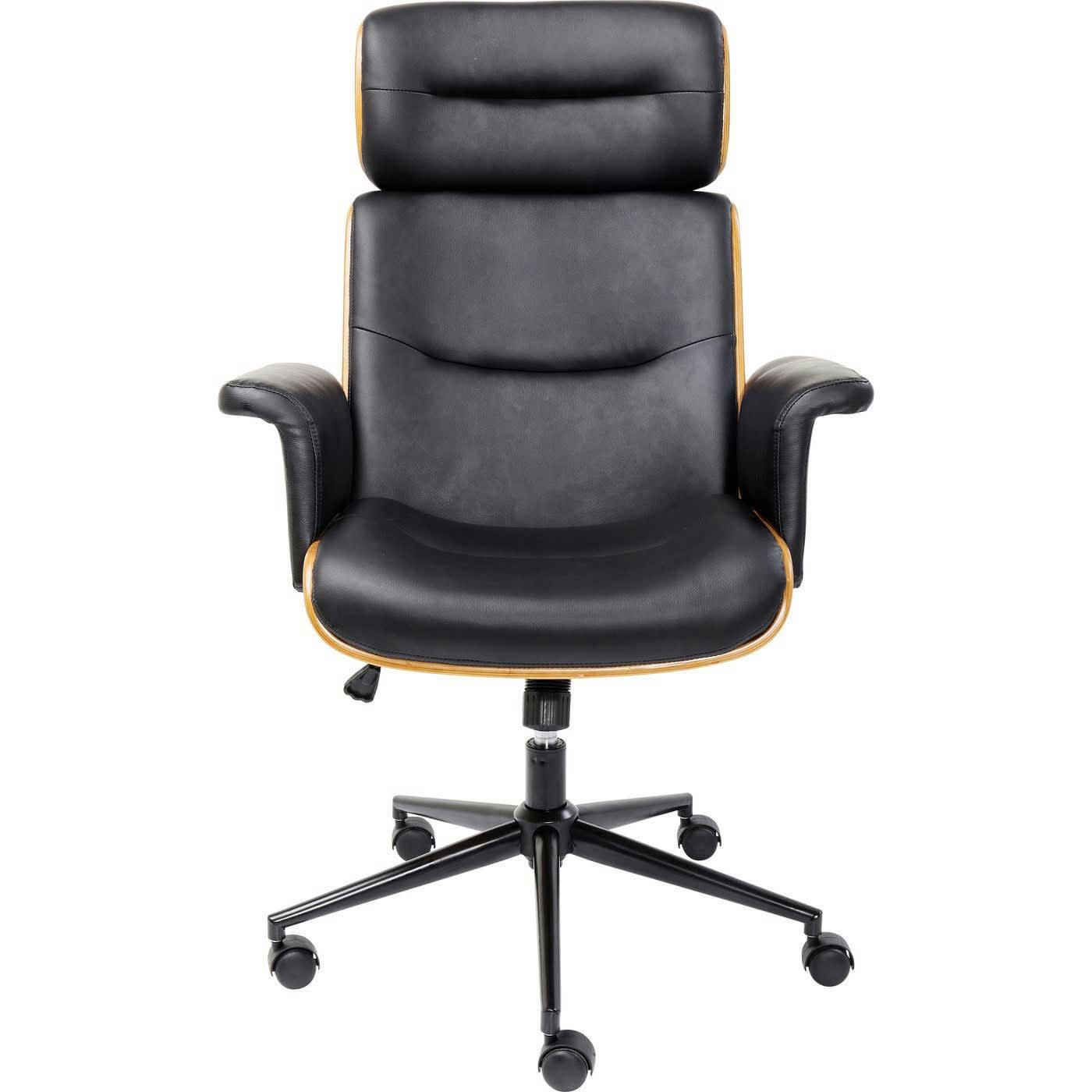 CHECK OUT - Chaise de bureau réglable à roulettes noire