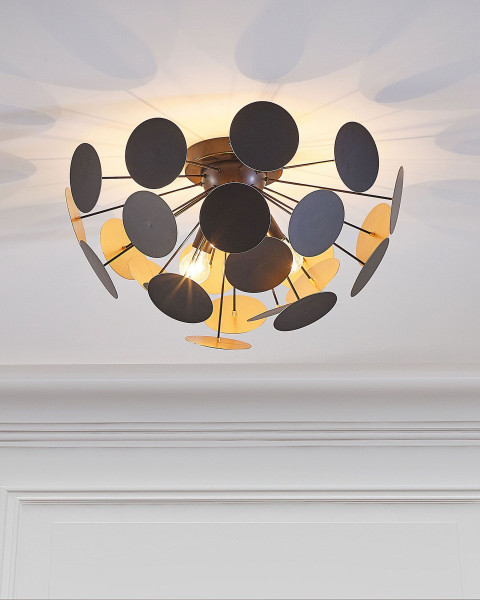 Lampa wisząca sufitowa metal złoto-czarna