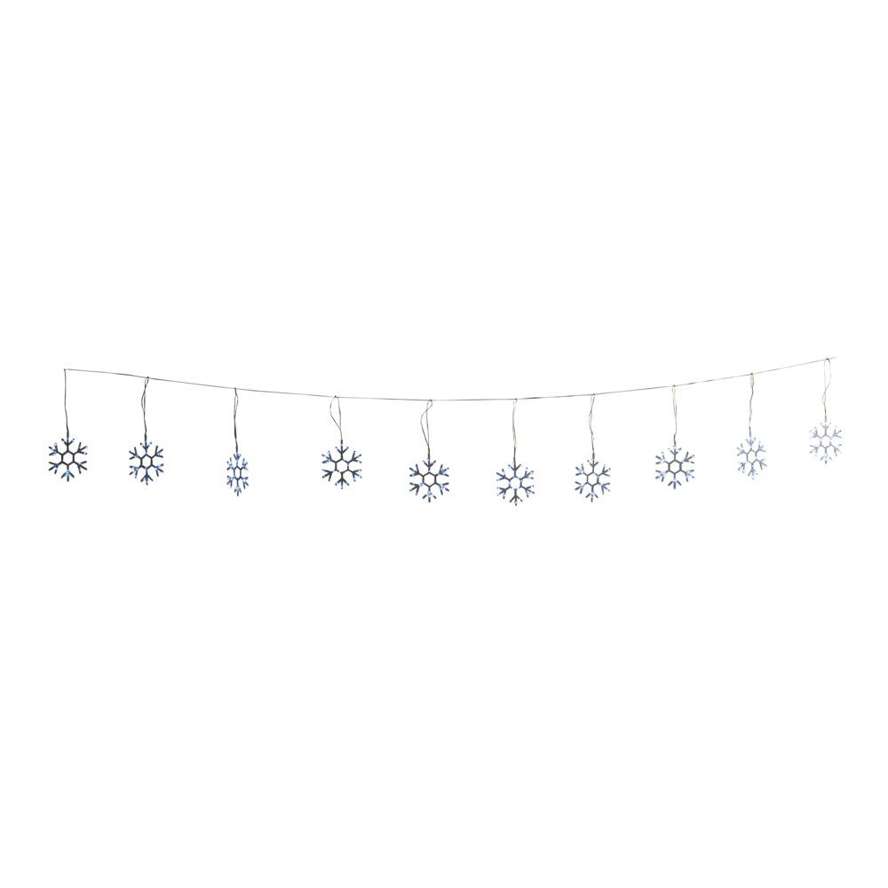 Guirlande solaire bordure de toit 10 flocons de neige 240LED blanc froid 2,7m