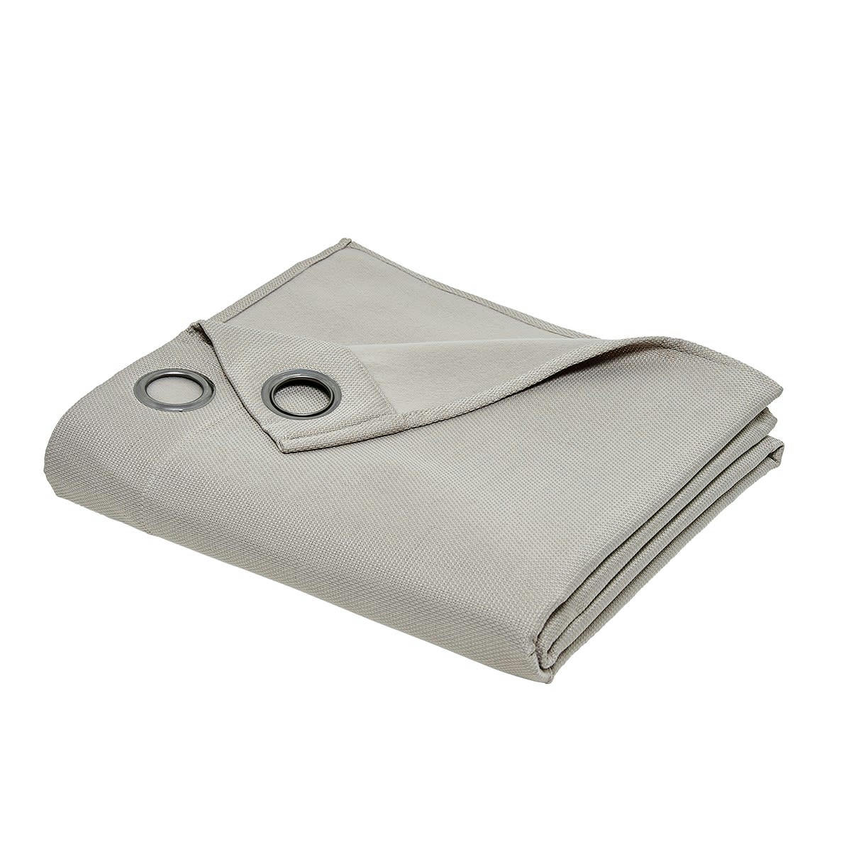 PRESTIGE EFFET CHAMBRAY - Rideau isolant à oeillets uni en Polyester Beige 140x240 cm