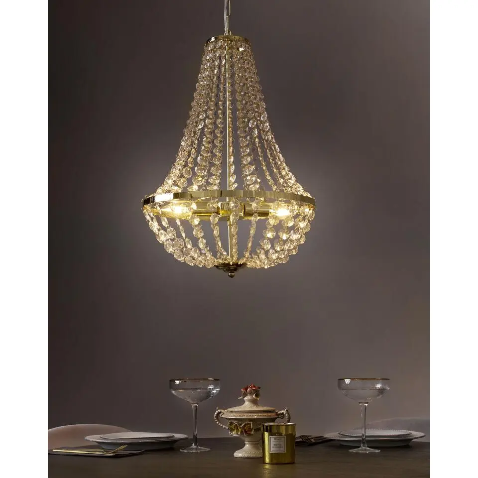 DIAMANTE - Kroonluchter - Goud - Glas