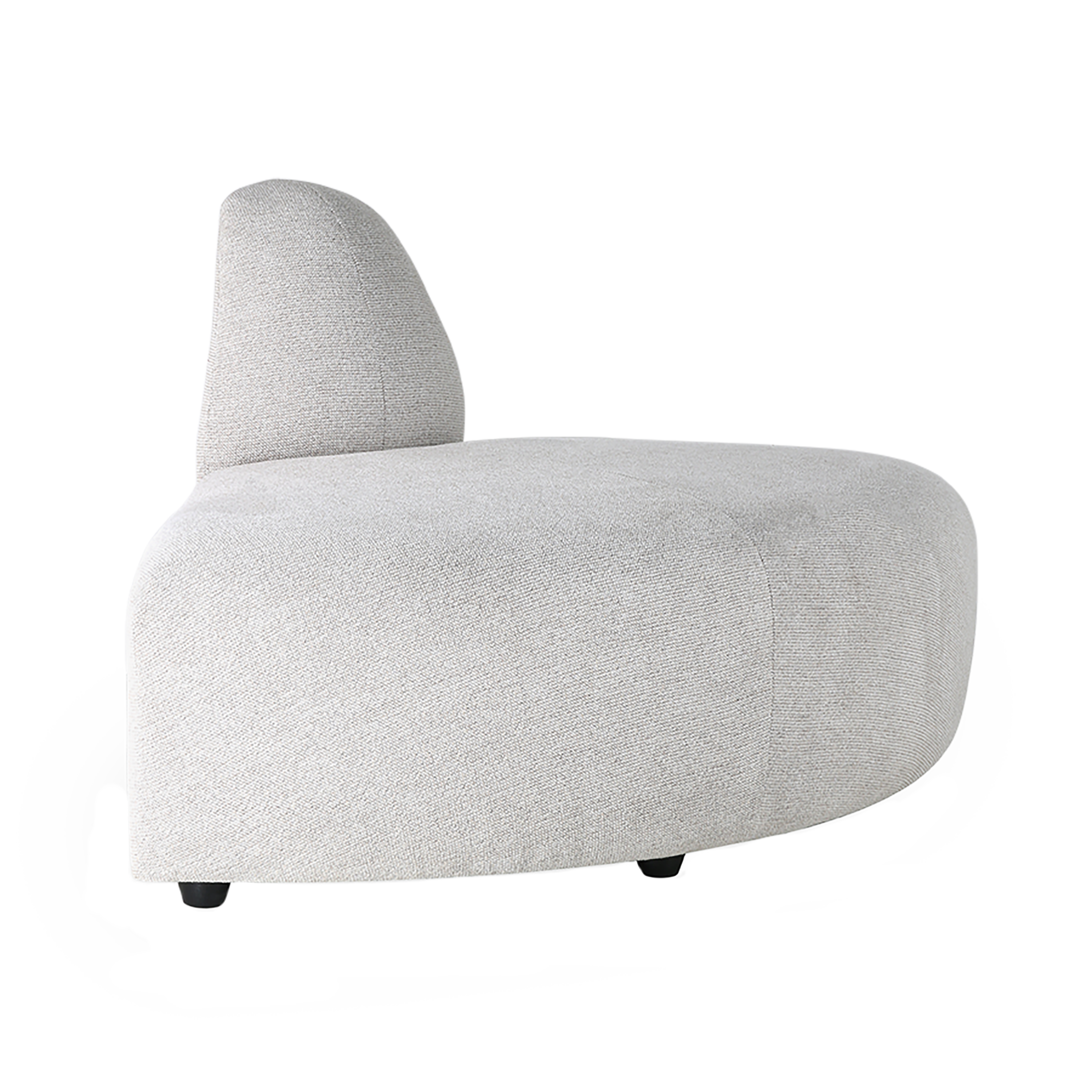 HKliving Jax Bank Element - Hoekstuk Rond - Geweven Stof - Naturel Mel